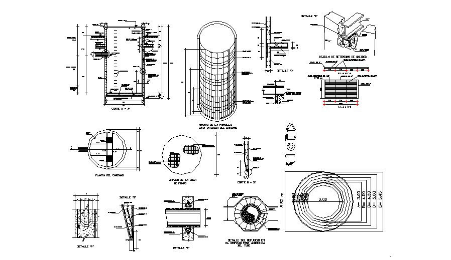 Chamber structure, construction and auto-cad details dwg file