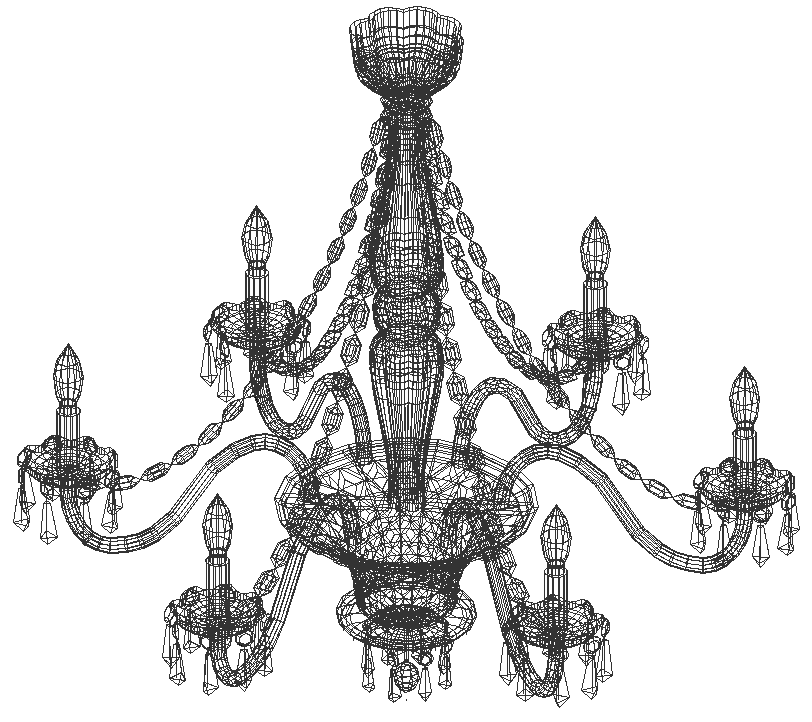 Chandelier 3d design with detailed dwg autocad drawing .