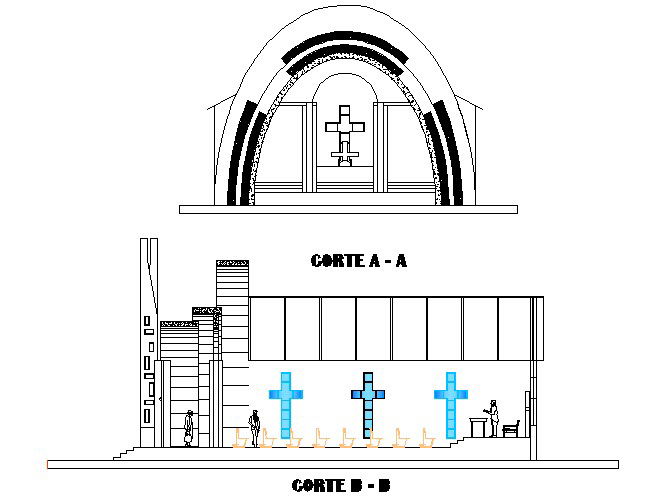 Chapel section detail dwg file
