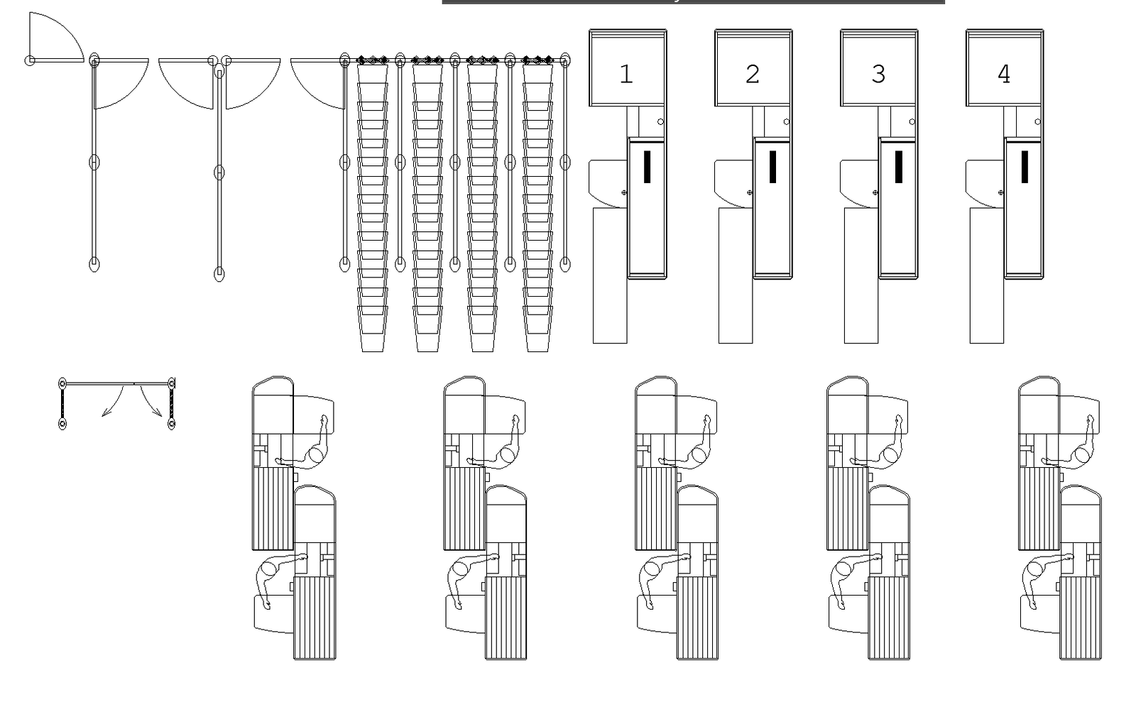 Checkout counter plan detail dwg file.