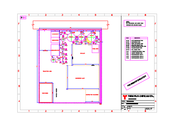 Chemical Pretreatment operation AutoCAD drawing