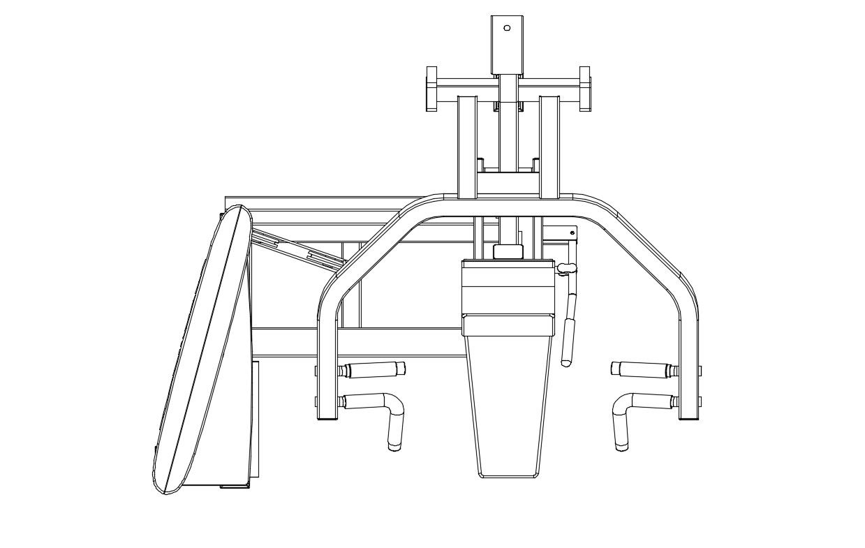Chest Presser Machine Elevation Design AutoCAD Drawing Free Download