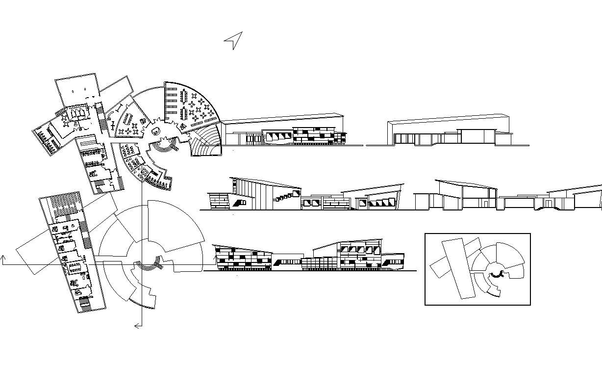 Children Library of Egypt AutoCAD DWG File with Plan and Elevation