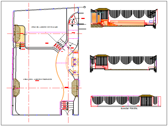 Children theme park architecture project details dwg file