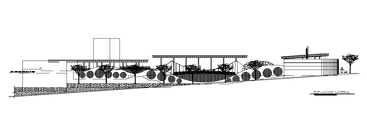 Children Park Side Elevation Drawing Download DWG File