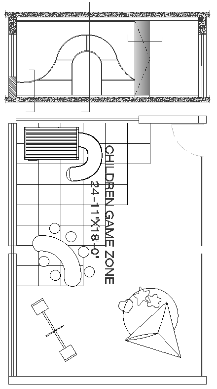 Children game zone elevation design with detailed dimensions dwg autocad drawing .