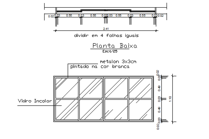 Chimney plan and elevation detail dwg file