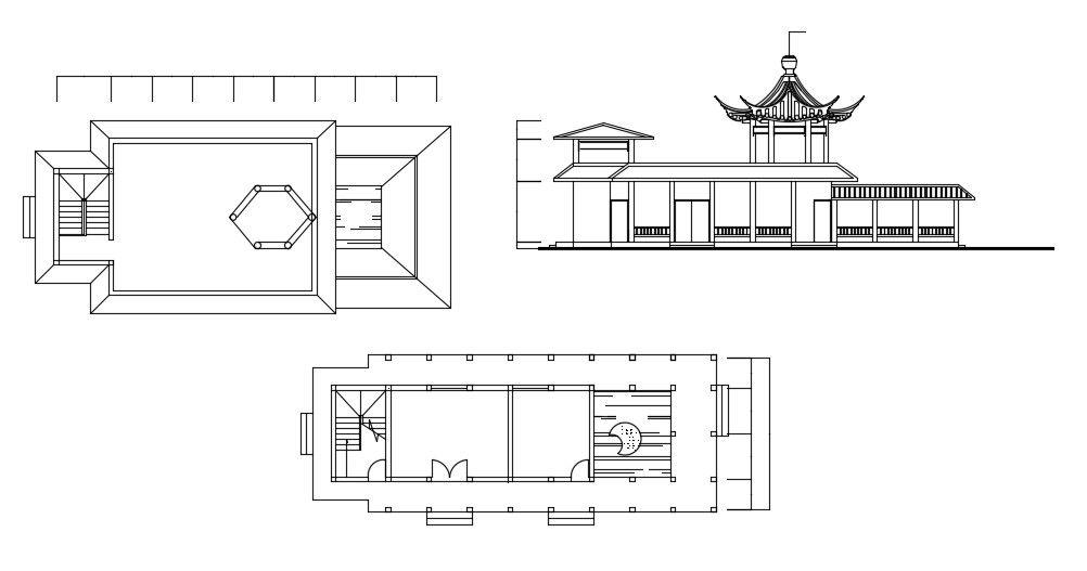 Chinese Pagoda Style House AutoCAD File Free Download