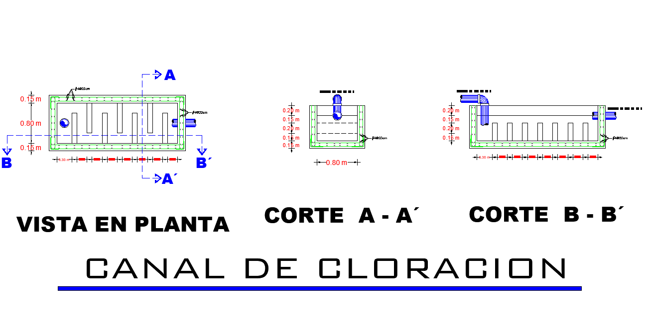 Chlorination channel plan autocad file