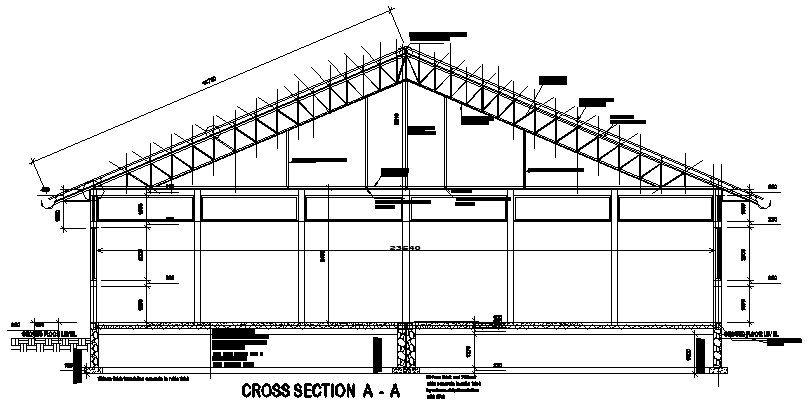 Church Building Cross Section CAD Drawing Download DWG File