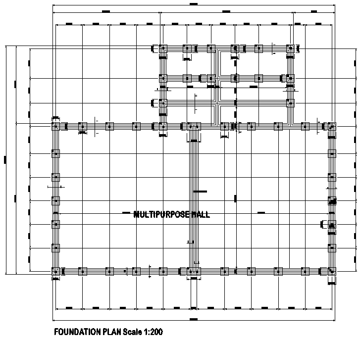 Church Building Foundation Layout Plan AutoCAD Drawing DWG File