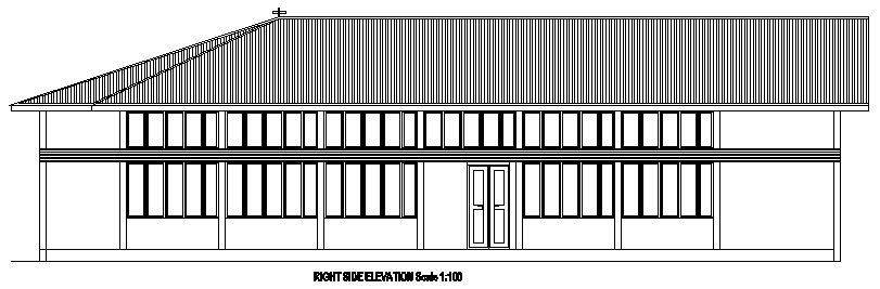 Church Building Right Elevation Design Download DWG File