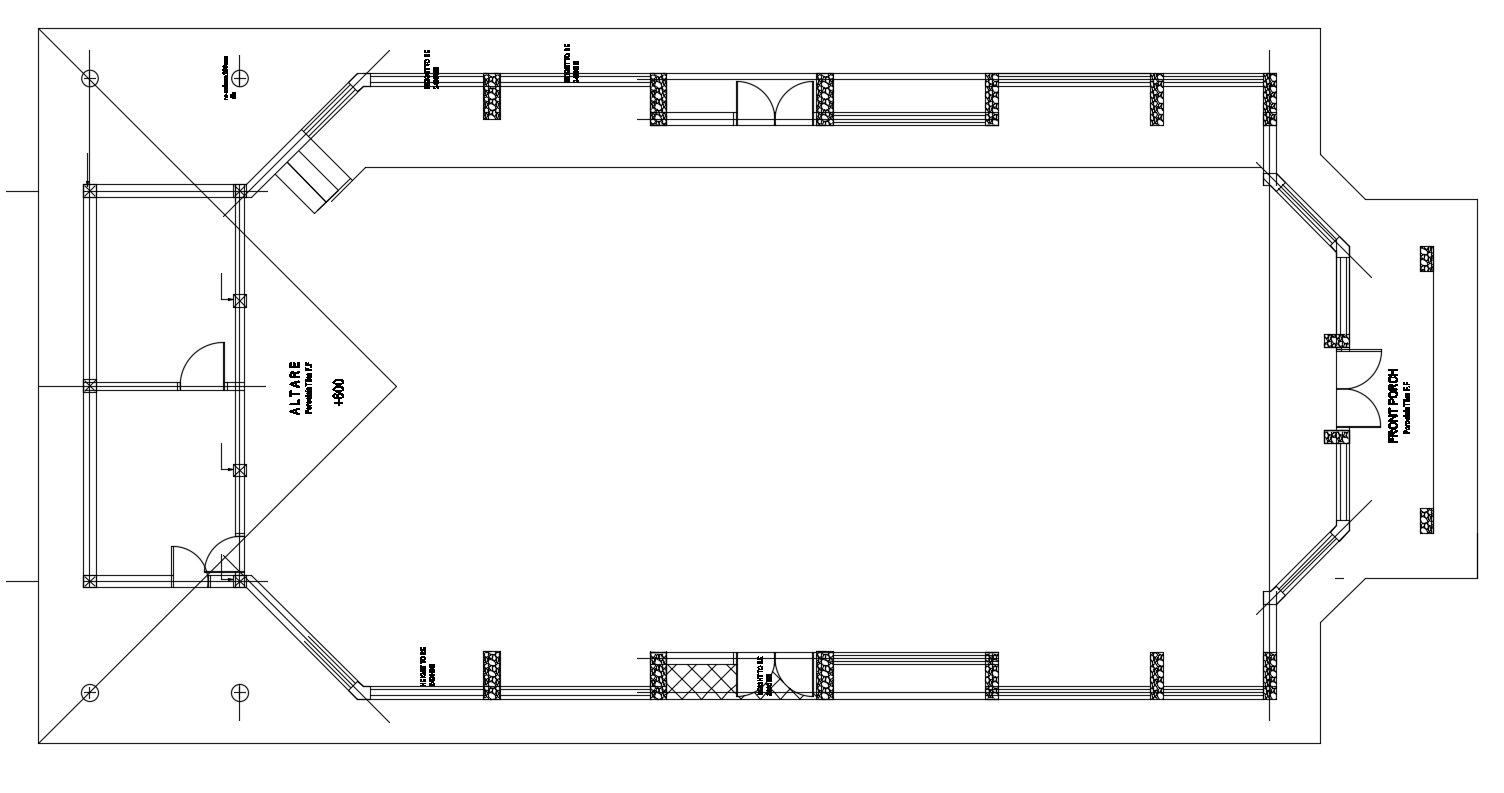 Church Layout Plan Free Download DWG File