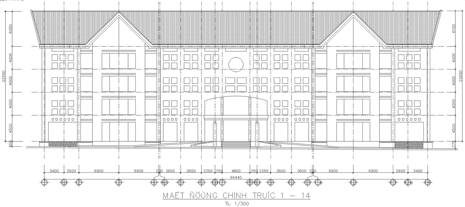 Church elevation design with detailed entrance design dwg autocad drawing .