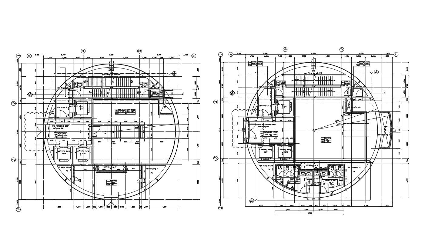 Circle Building Plan DWG File