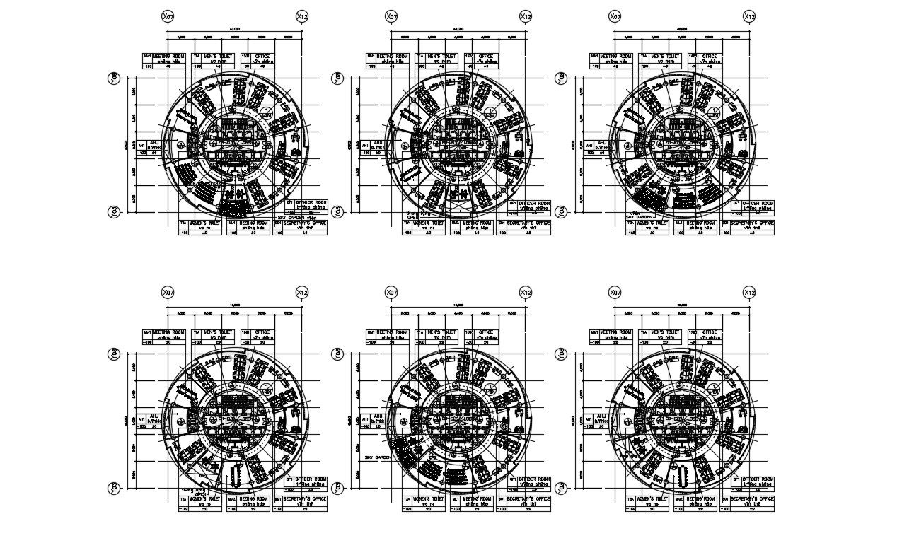 Circle Office Building Floor Plan