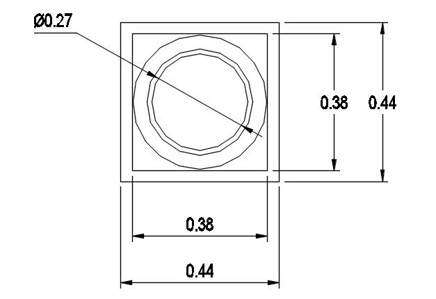 Circle shape plan, elevation and section detail dwg file