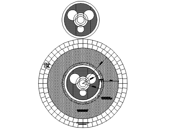 Circle shape plan detail dwg file