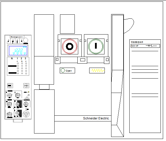 Circuit breaker master pact squared details dwg file