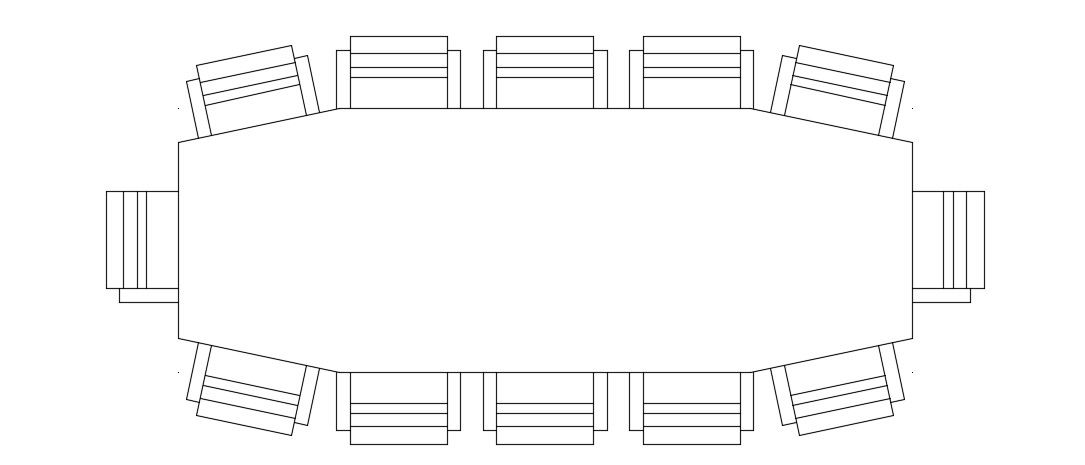 Circular Conference Table Design in DWG CAD Drawing