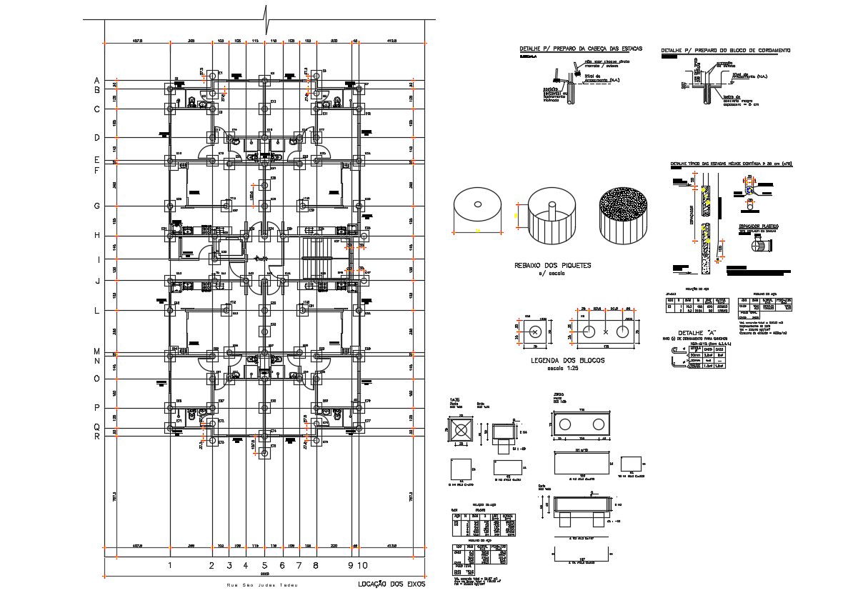 Circular Foundation Footing Design of Apartment 2d AutoCAD drawing Download