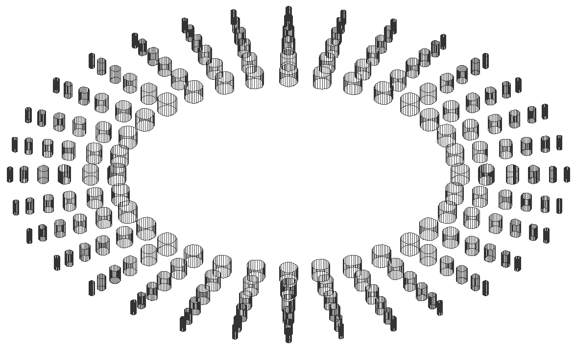 Circular circle shapes 3D illustration model DXF AutoCAD drawing
