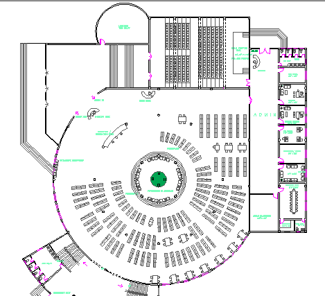 City Library Architecture Design and Structure Details dwg file