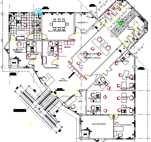 City council office layout structure details dwg file