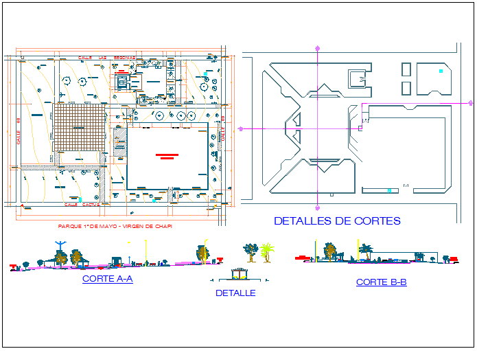 City public garden architecture project dwg file