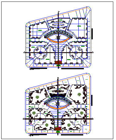 City public garden landscaping and structure details dwg file