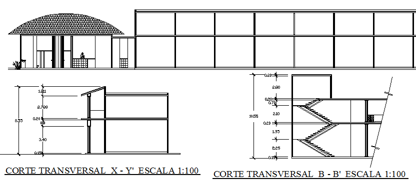 City shopping mall full and cut sectional details dwg file