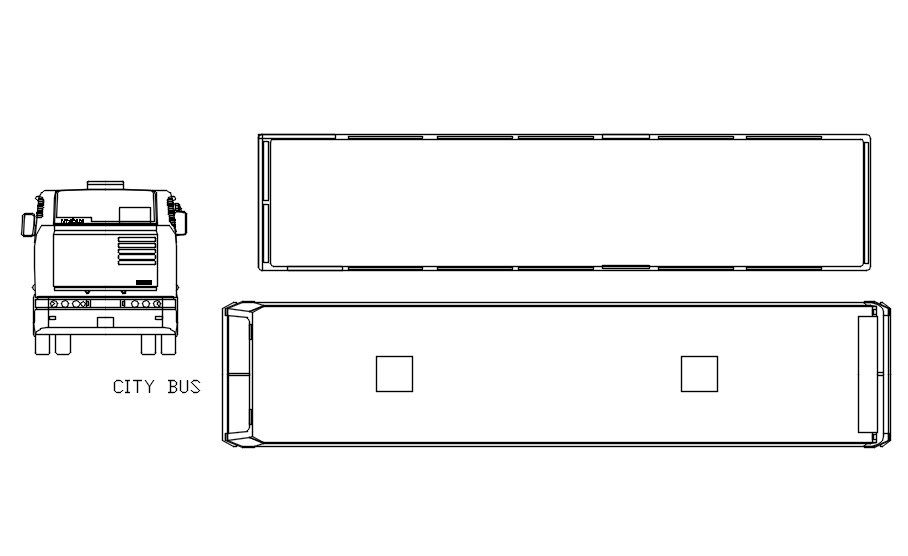 City bus block in AutoCAD, dwg file.