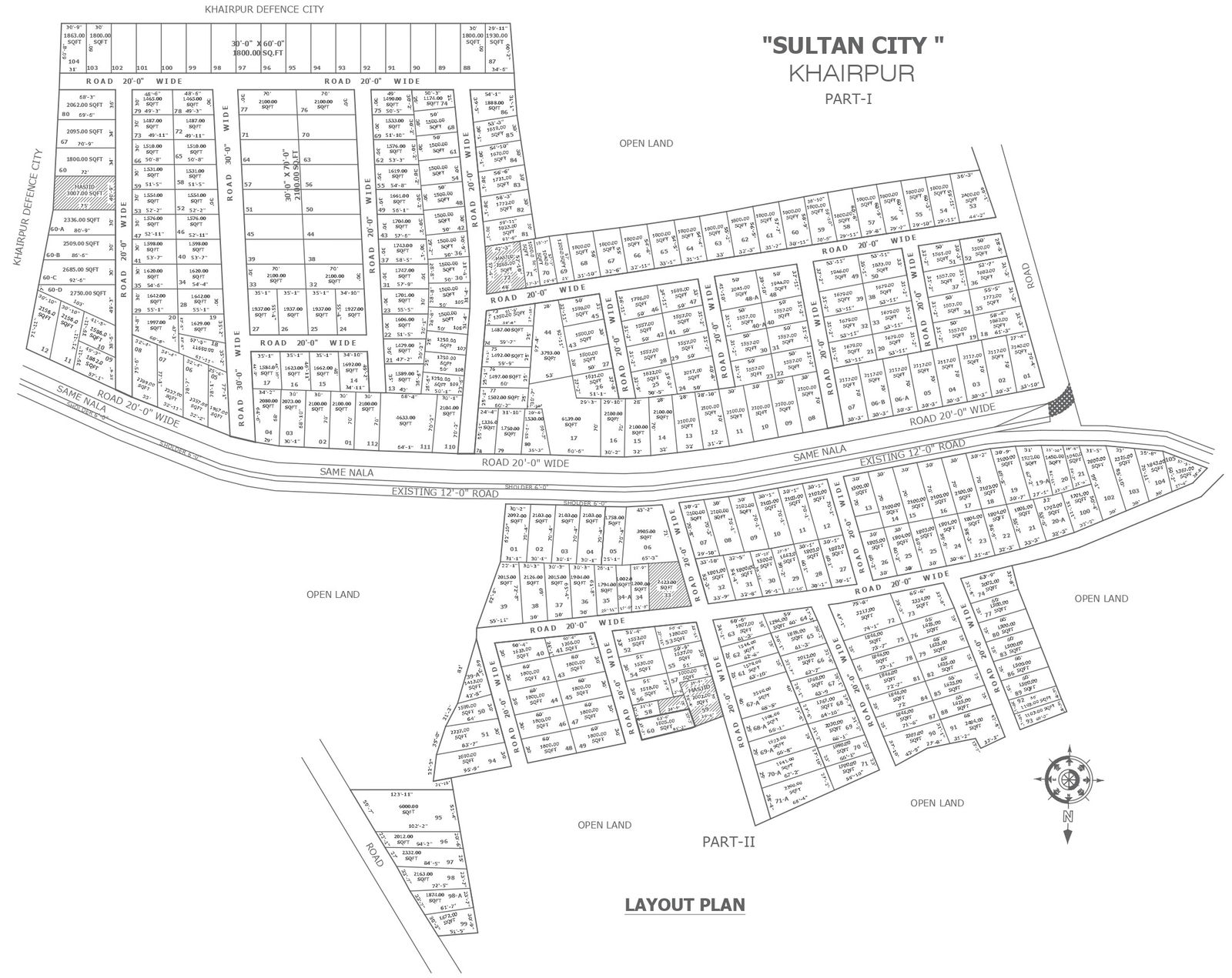 City Planning Layout with 1550 to 2750 Sqft Plot Design