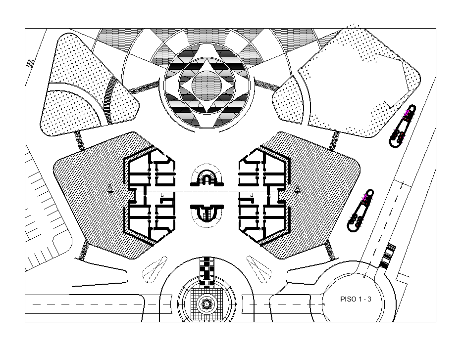 Civic centre floor plan is given in this Autocad drawing file. Download now.