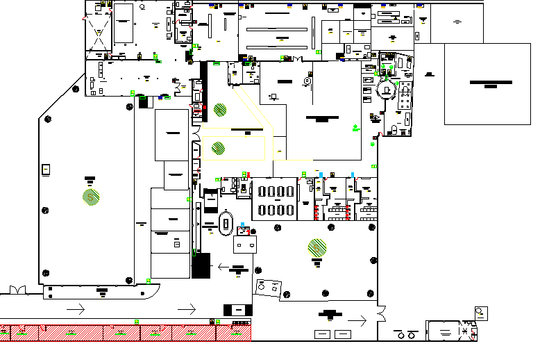 Civil defense industrial plant architecture layout dwg file