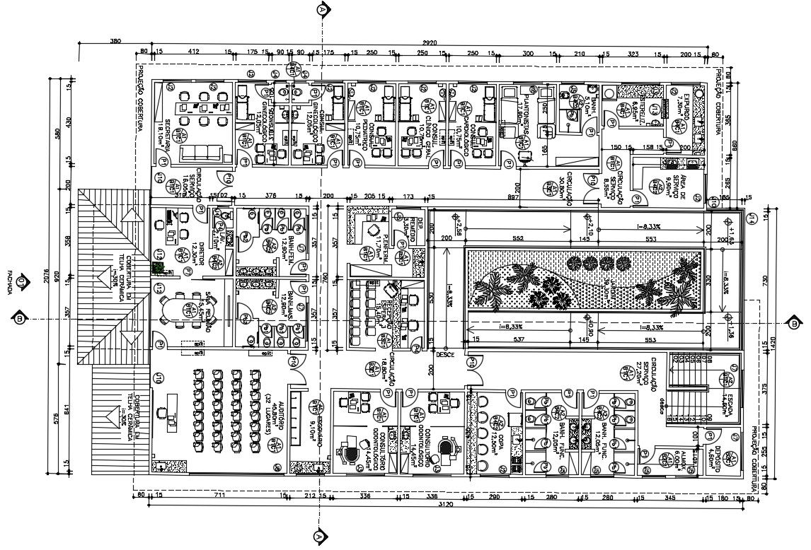 Civil Hospital Layout Plan AutoCAD Drawing Download DWG File