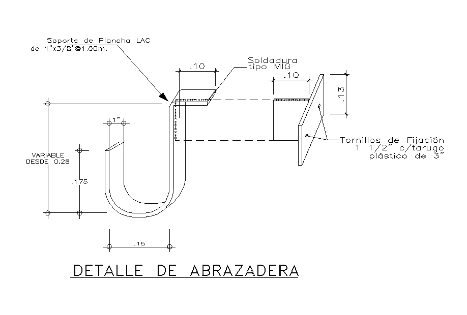 Clamp detail stated in this AutoCAD file. Download this 2d autocad drawing file.