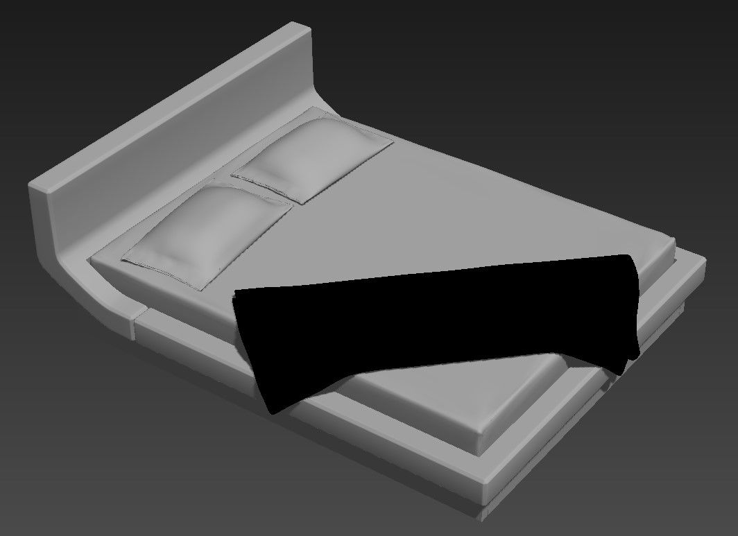 Classic Double Bed Furniture Block 3ds Max File 