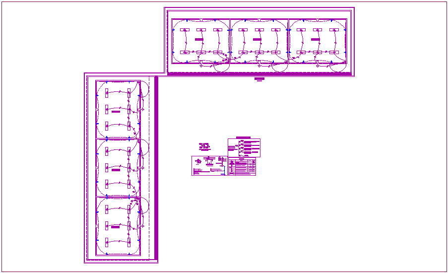 Classroom plan with single line diagram of water pipe line view and its legend dwg file