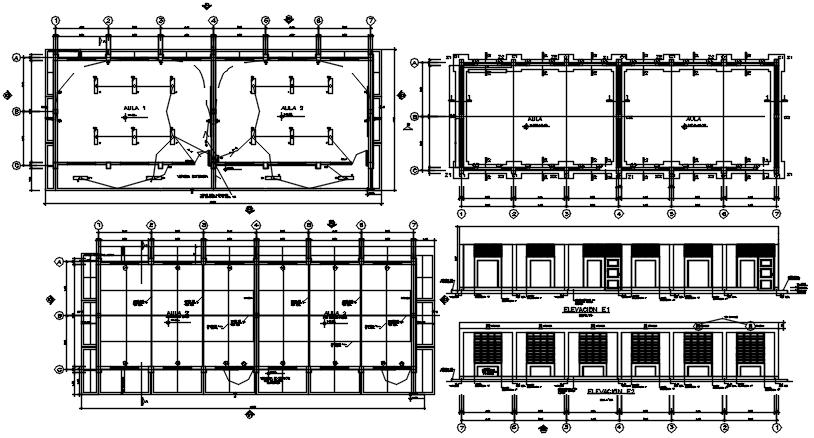 Classroom drawing with detail dimension in dwg file 