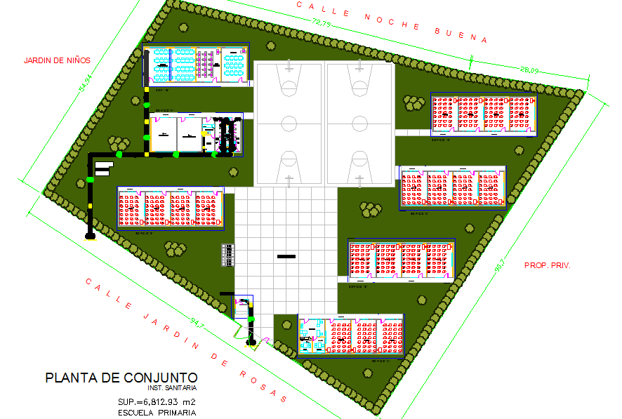 Classroom module layout plan dwg file