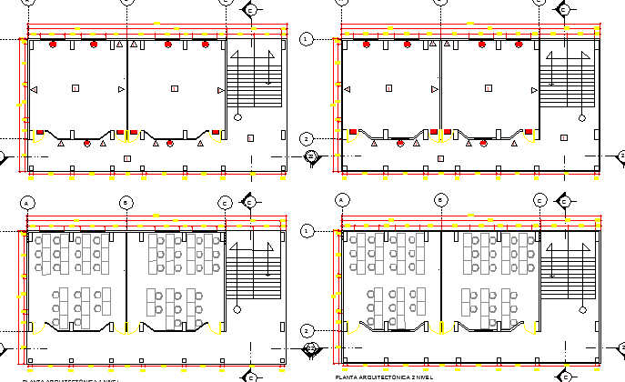 Classroom structure details of city school dwg file