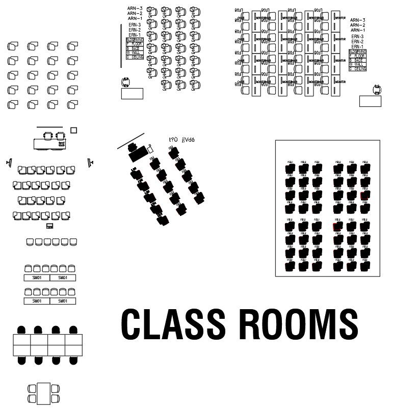 Classroom chair CAD blocks in AutoCAD 2D drawing, dwg file, CAD file