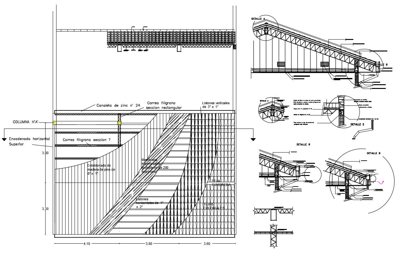 Clay Roof Tiles CAD Drawing