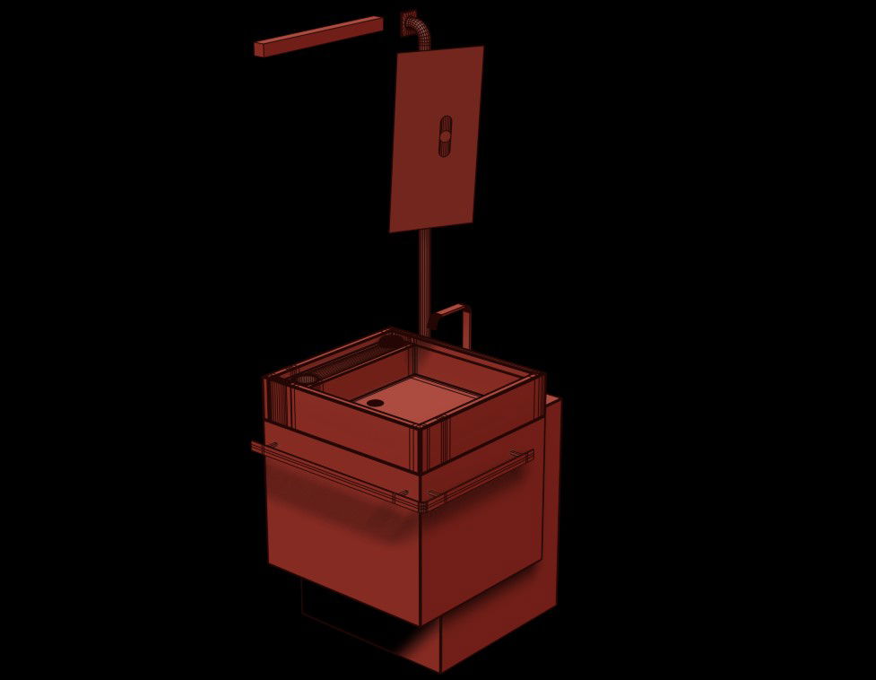 Clinic Basin 3D Model With Storage 3D MAX File Download