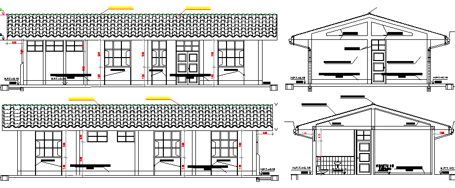 Clinic Elevation and Section Plan dwg file