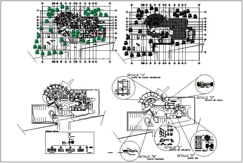 Clinic plan view with electrical installation view dwg file
