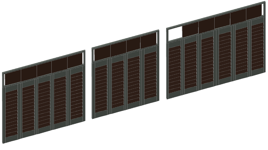 3D Closet Door Design with Frame, Sizes, and Detailed Dimensions
