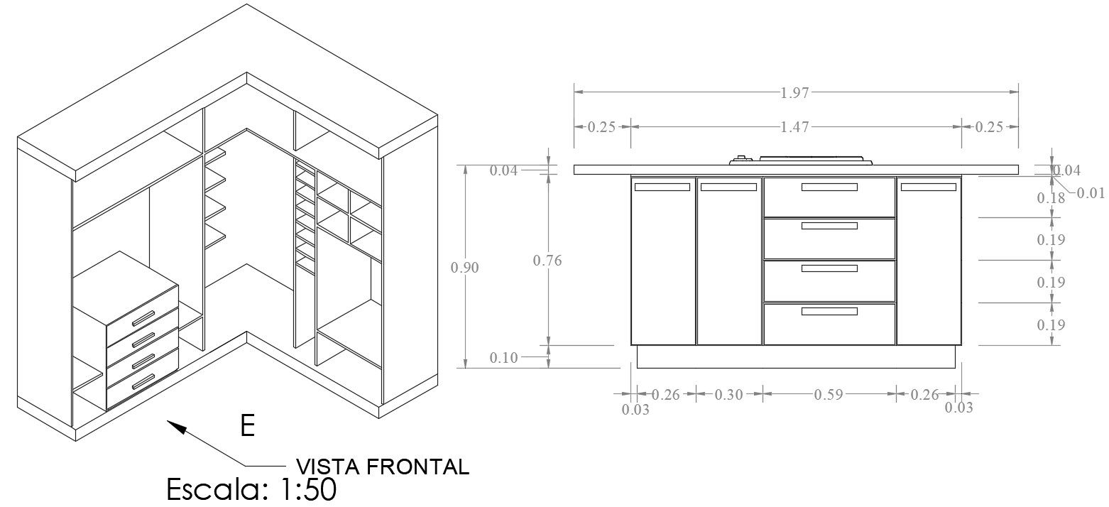 Closet Furniture CAD Drawing Free Download DWG File