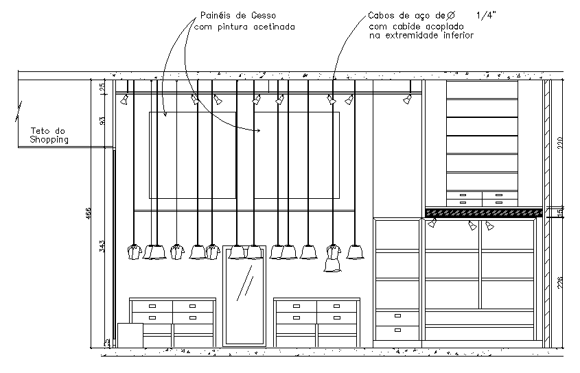 Clothing Showroom Furniture Elevation CAD Drawing DWG File